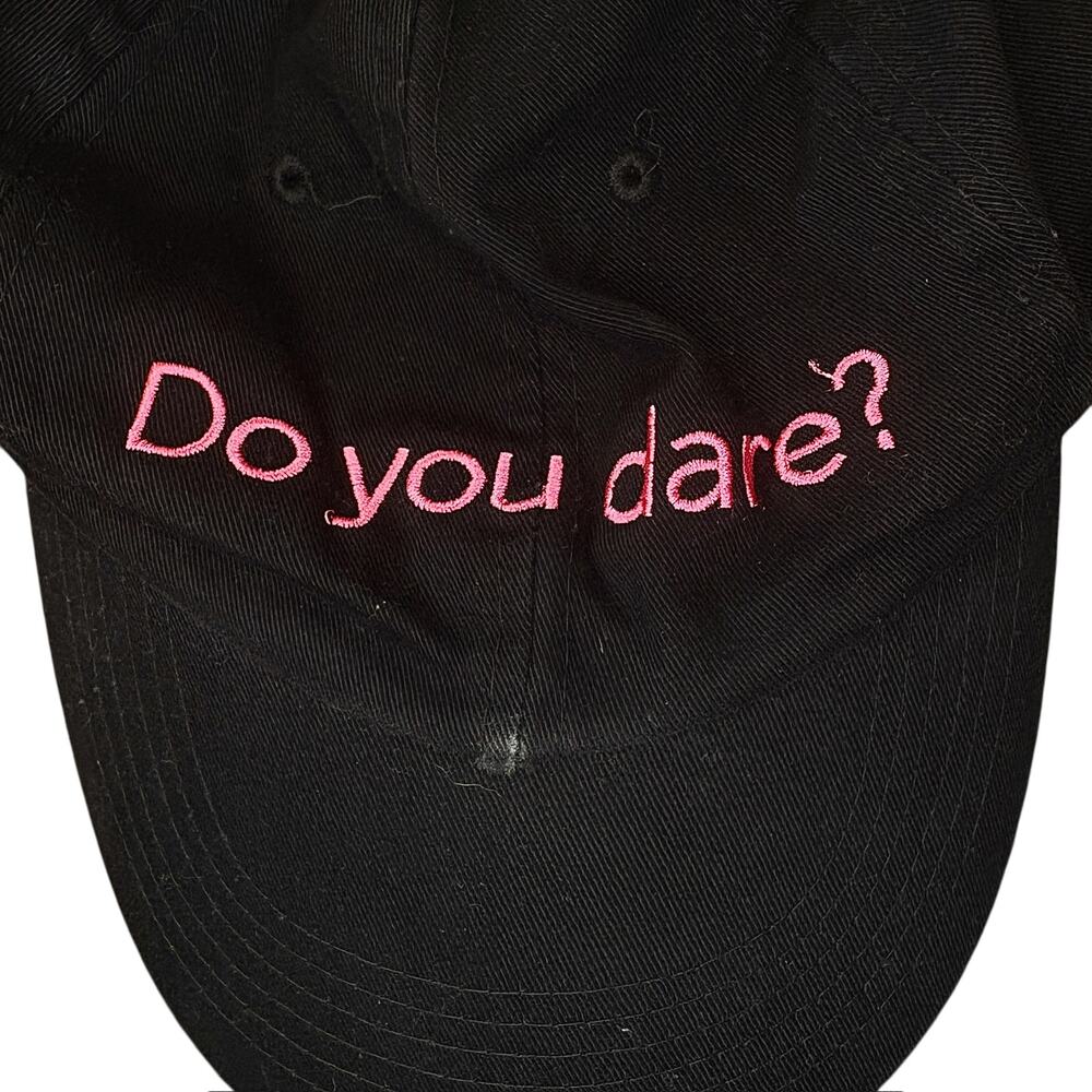 Y2K Britney Spears Curious Perfume Hat "Do You Dare?" Promo Black Strapback Cap - Picture 4 of 13
